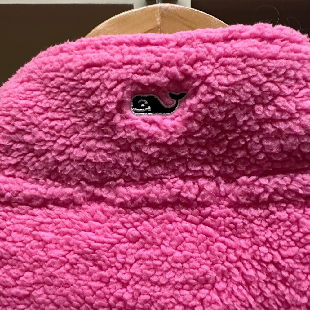 Vineyard Vines Half-Zip Fleece Pullover in Bright Pink women’s - Picture 5 of 5